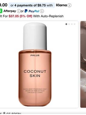 Phlur Coconut Skin Hair & Body Fragrance Mist - Rose Gold
